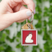 Porte-clés Persan blanc (main)