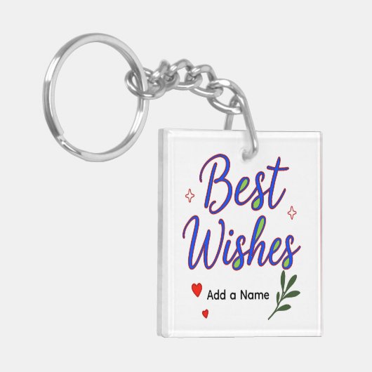 Porte-clés Person Best Wishes Acrylic Keychain – Add a name (Devant gauche)