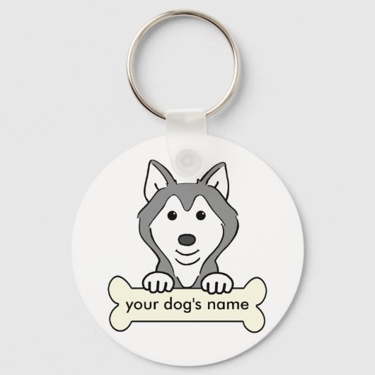 Porte-clés Personalisé Sibérien Husky (Recto)