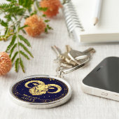 Porte-clés Personalised Aries Zodiac Keychain with Birth Date (Côté)