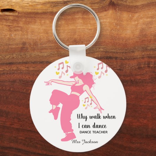 Porte-clés Personalised Dance Teacher, teacher's appreciation (Recto)