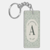 Porte-clés Personalised Family Name Monogram Sage Green Deco (Devant gauche)