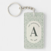 Porte-clés Personalised Family Name Monogram Sage Green Deco (Devant)