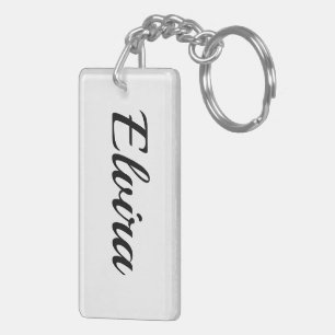 Porte-clés personalisierbar Vorname Elvira schwarz weiß