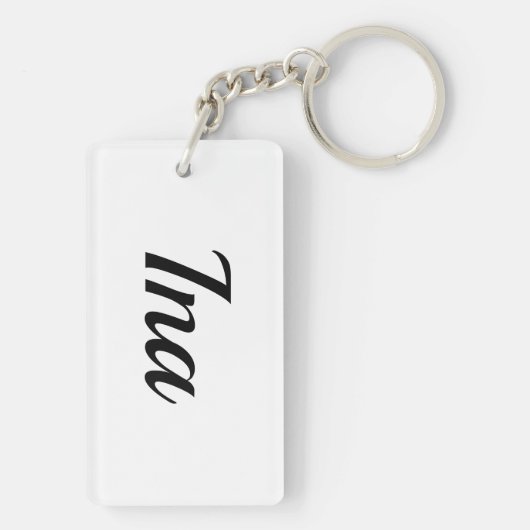 Porte-clés personalisierbar Vorname Ina schwarz weiß (Dos)