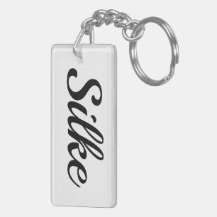 Porte-clés personalisierbar Vorname Silke schwarz weiß