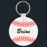 Porte-clés Personalizable baseball keychains<br><div class="desc">Personalizable baseball keychains. Baseball gift idea for sports team,  players and fans. Sign the ball with your name.</div>