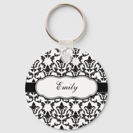 Porte-clés Personalize With Your Name Damask Keychain (Recto)