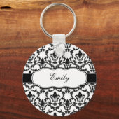 Porte-clés Personalize With Your Name Damask Keychain (Recto)