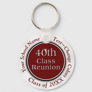Porte-clés Personalized 40th Class Reunion Gifts, Your Colors