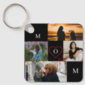 Porte-clés Personalized 4-Photo Collage Mom Monogram (Recto)