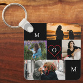 Porte-clés Personalized 4-Photo Collage Mom Monogram (Recto)