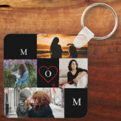 Porte-clés Personalized 4-Photo Collage Mom Monogram (Verso)