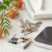 Porte-clés Personalized 4-Photo Collage Mom Monogram (Côté)