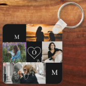 Porte-clés Personalized 4-Photo Collage Mom Monogram (Verso)