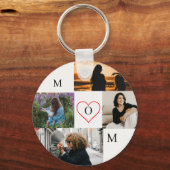Porte-clés Personalized 4-Photo Collage Mom Monogram (Recto)