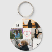 Porte-clés Personalized 4-Photo Collage Mom Monogram (Verso)