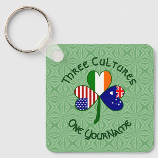 Porte-clés Personalized Australia Ireland USA Shamrock (Recto)