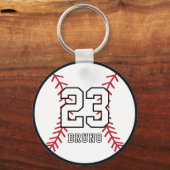 Porte-clés Personalized Baseball Player Name & Number (Recto)