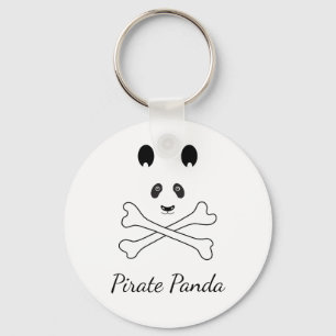 Porte-clés Personalized Black and White Funny Pirate Panda