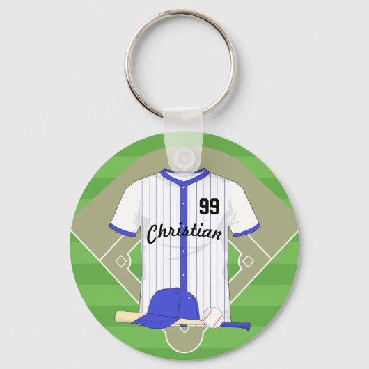 Porte-clés Personalized blue baseball (Recto)
