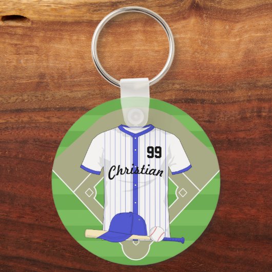 Porte-clés Personalized blue baseball (Verso)
