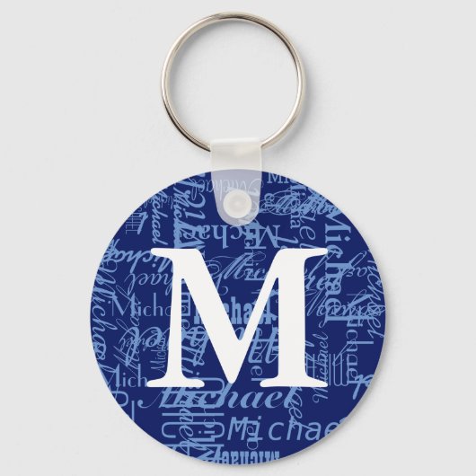 Porte-clés personalized blue monogram (Verso)