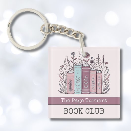 Porte-clés Personalized Book Club Floral