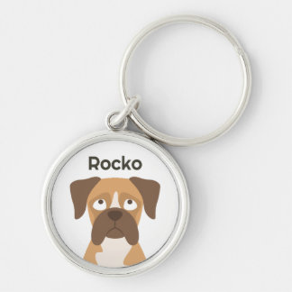 Porte-clés Personalized Boxer Dog Keychain Custom Name Gift