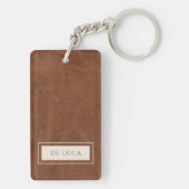 Porte-clés Personalized Brown Faux Leather  (Dos)