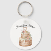 Porte-clés personalized Cake Keychain  Custom Name Baker Gift (Recto)