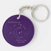 Porte-clés Personalized Celestial Line Art Purple Keychain (Dos)