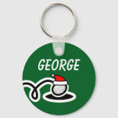 Porte-clés Personalized Christmas golf ball keychain gift (Recto)
