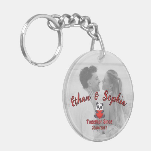 Porte-clés Personalized Couple Keychain with Romantic Message (Devant gauche)