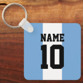 Porte-clés Personalized custom name & number Argentina Flag (Recto)