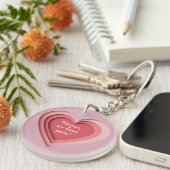 Porte-clés Personalized Custom Text Photo Heart (Devant droit)