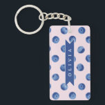 Porte-clés Personalized Cute Blueberry Watercolor Gift Name<br><div class="desc">With our Customized Blueberry Watercolor Collection, you can add a cheerful splash of color and individuality to daily life! These personalized pieces are meant to make anyone smile, whether you're shopping for yourself or looking for that ideal present. Every piece in the collection has a bright, hand-painted blueberry design in...</div>