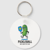 Porte-clés Personalized Cute Pickle Playing Pickleball Funny (Recto)