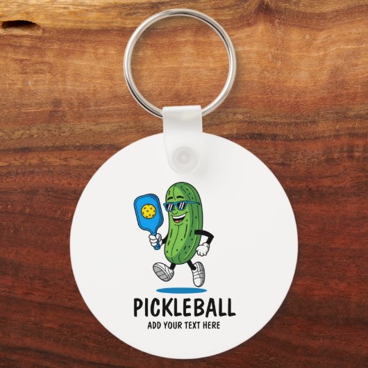 Porte-clés Personalized Cute Pickle Playing Pickleball Funny (Verso)