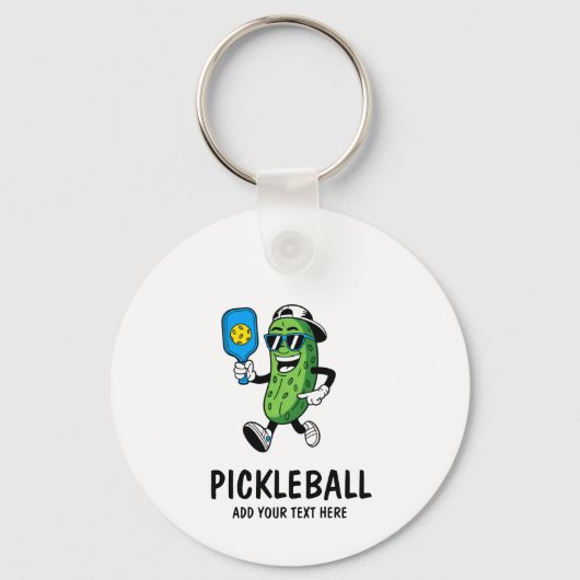Porte-clés Personalized Cute Pickle Playing Pickleball Funny (Recto)