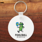 Porte-clés Personalized Cute Pickle Playing Pickleball Funny (Verso)