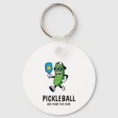 Porte-clés Personalized Cute Pickle Playing Pickleball Funny (Verso)