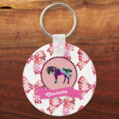 Porte-clés Personalized Cute Pink Modern Pony (Recto)