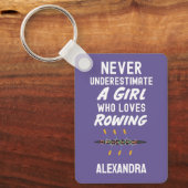 Porte-clés Personalized Cute Purple Rowing Girl Rower Kids (Recto)