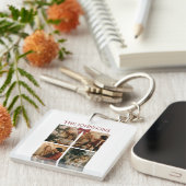 Porte-clés Personalized Family Christmas Photos Keychain (Devant Droit)