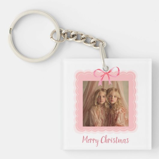 Porte-clés Personalized Family Photo Merry Christmas Keychain (Devant)