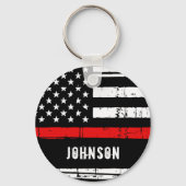 Porte-clés Personalized Firefighter Thin Red Line (Recto)