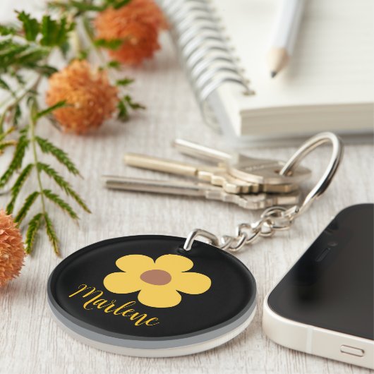Porte-clés Personalized floral keychain for her (Devant droit)