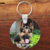 Porte-clés Personalized German Shepherd Dog Photo, Dog Name (Verso)