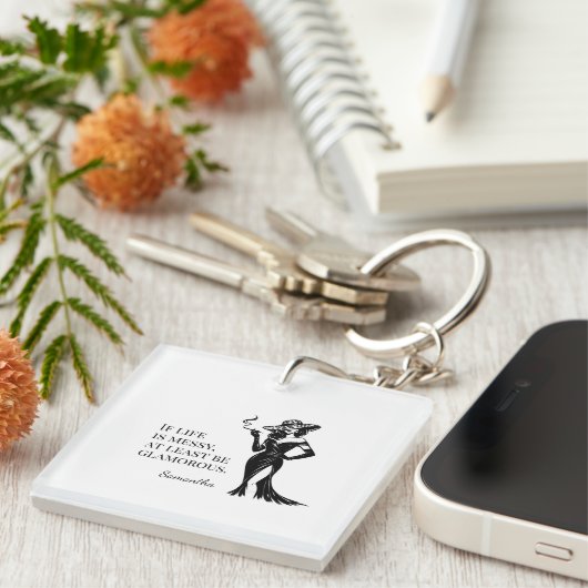 Porte-clés Personalized Glam Style Quote Design (Devant Droit)